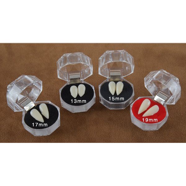 Porcelain Fake Fangs for Cosplay Adhesive Included and Free Fake Blood ...