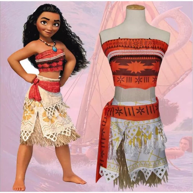 Moana Costume Dress Halloween And Birthday Girls Costume Shopee Philippines