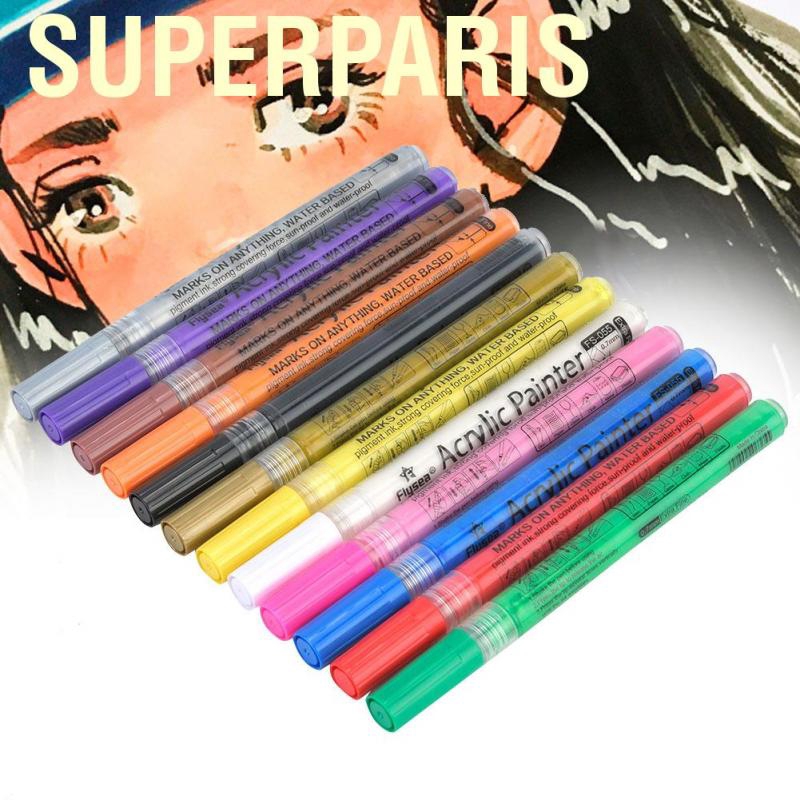 Superparis Acrylic Paints Popular Marker New Odorless Pen WaterBased Paint 0.7 Mm Line VCNP