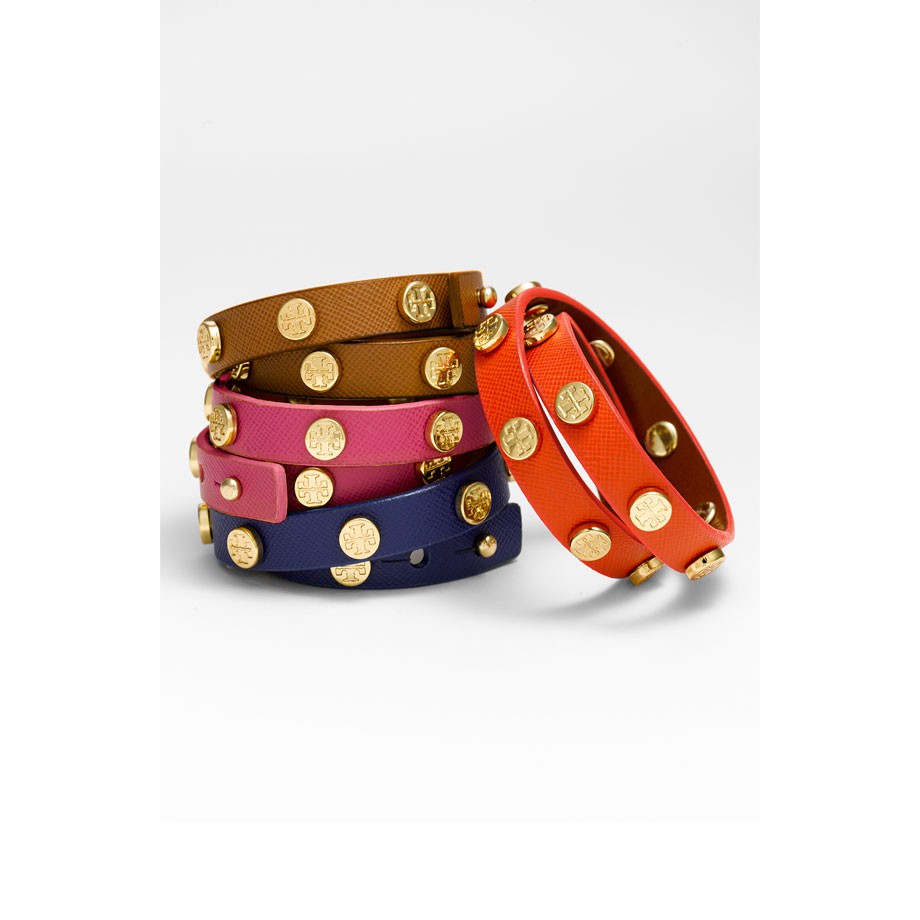 Tory Burch Stud Double Wrap Leather Band Bracelet | Shopee Philippines