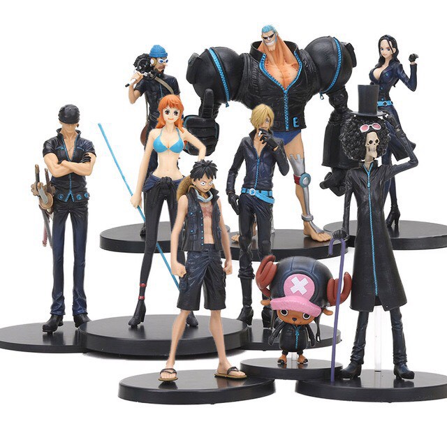 One Piece Gold Black Luffy Zoro Sanji Nami Brook Chopper Franky Robin Usopp Action Figures Sets Shopee Philippines