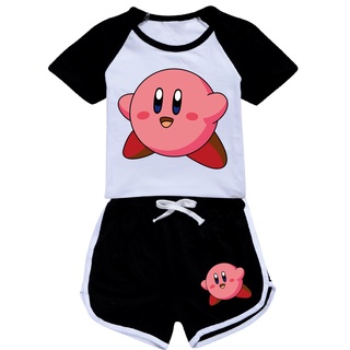 Kirby Girls Cartoon Printed T-shirt Fashion Hot Sale Casual Fashion Kids Shorts Home Wear Summer New Sports Set #2