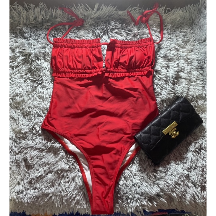 Red One Piece Swimsuit Bikini Shein Shopee Philippines