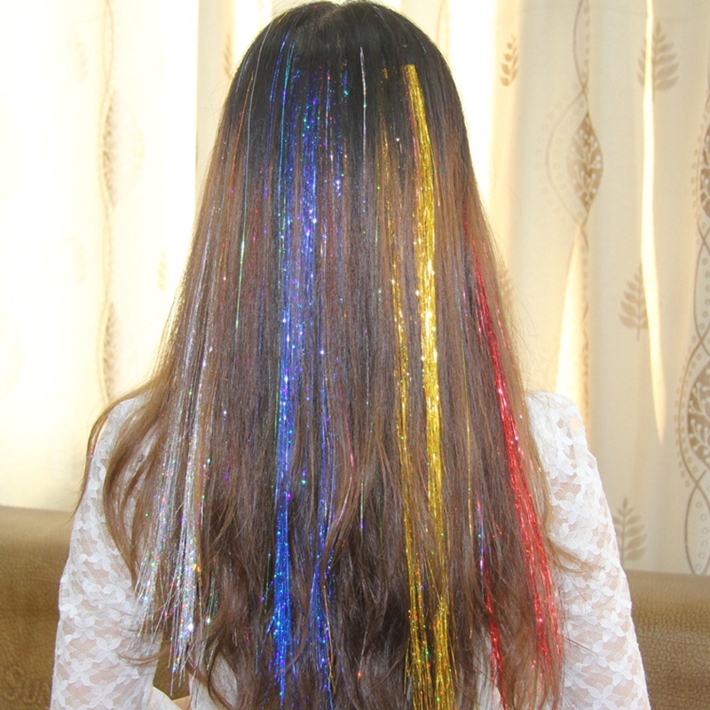 Rainbow Spiral Tinsel Hair For Silk Extensions Flare Hair Shopee