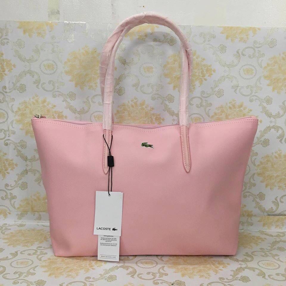 lacoste tote bag pink