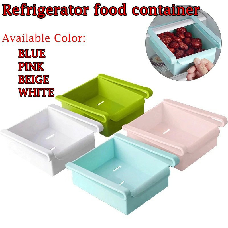 Kuke Fridge Freezer Space Saver Organizer Storage Rack Shelf Holder Drawer Refrigerator Storage Box Green 