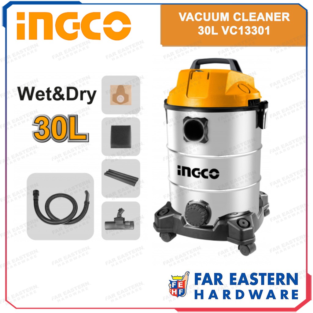 INGCO Vacuum Cleaner 30 Liters Wet & Dry 1300W VC13301 INVAR Shopee