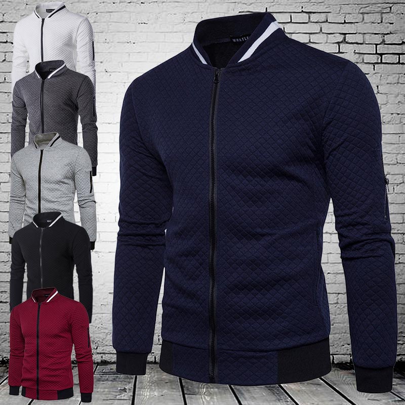 Men Casual Stand Collar Zipper Jacket Shopee Philippines