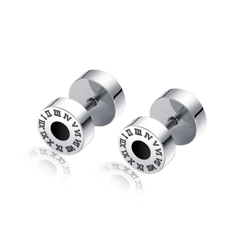 Men's Stainless Steel Dumbbell Stud Earrings Shopee Philippines