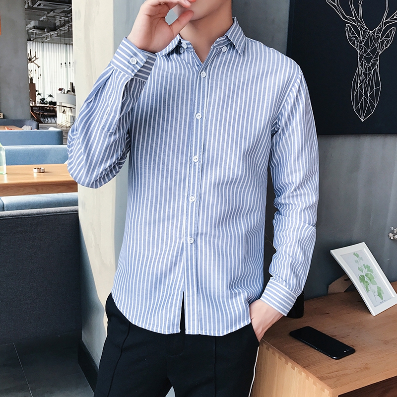 Men's Korean Long Sleeve Casual Shirt 