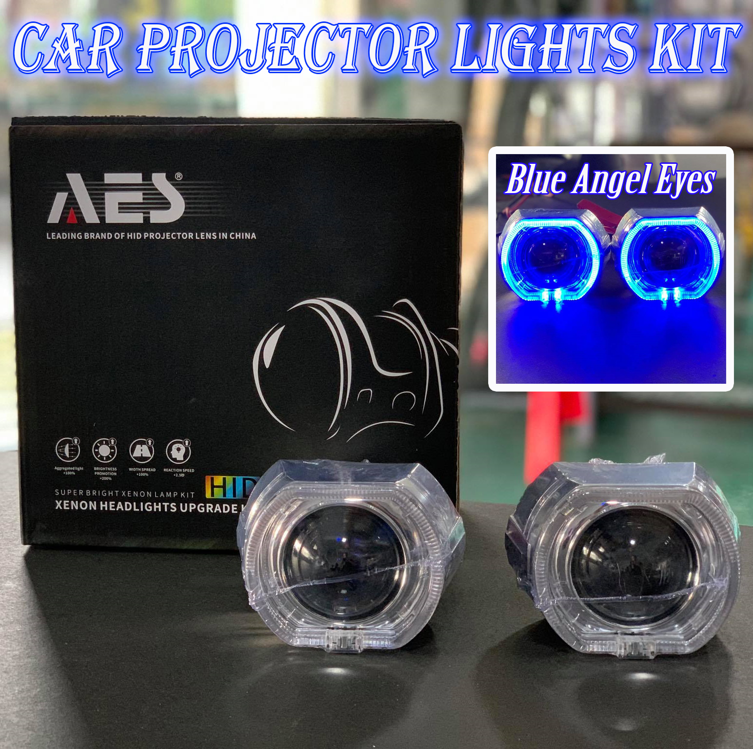 Headlight Projector Aes Led Angel Eyes Devil Lens Hid Bulb Bi Xenon 2 5 Inches Car Lights Blue Ange Shopee Philippines