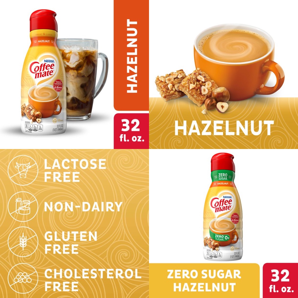 NESTLE COFFEE MATE HAZELNUT FLAVOR // ZERO SUGAR 946ml Shopee Philippines