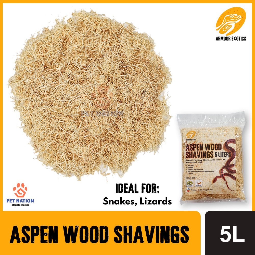 Armour Exotics Aspen Wood Shavings 5L Snake Bedding Hamster Bedding