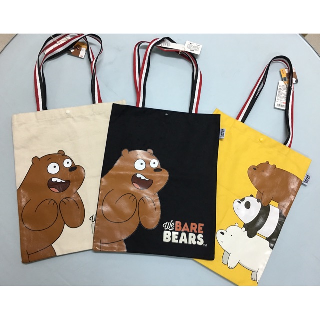 we bare bears tote bag