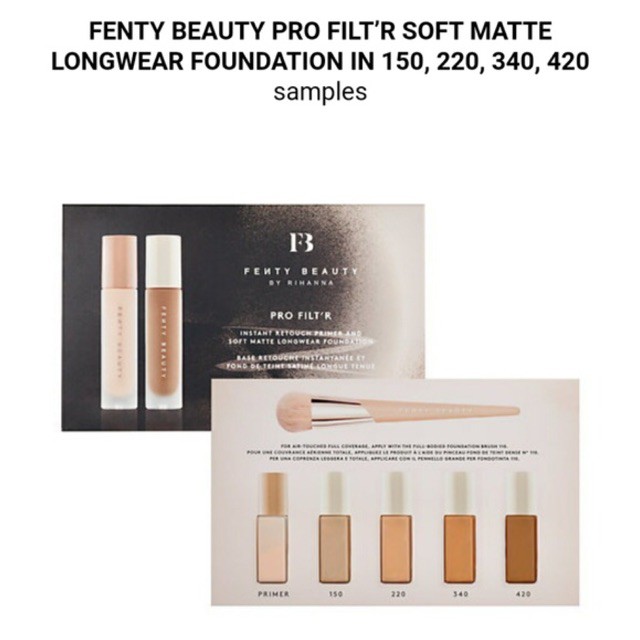 Fenty Beauty Pro Filt R Foundation Sample Card Shopee Philippines