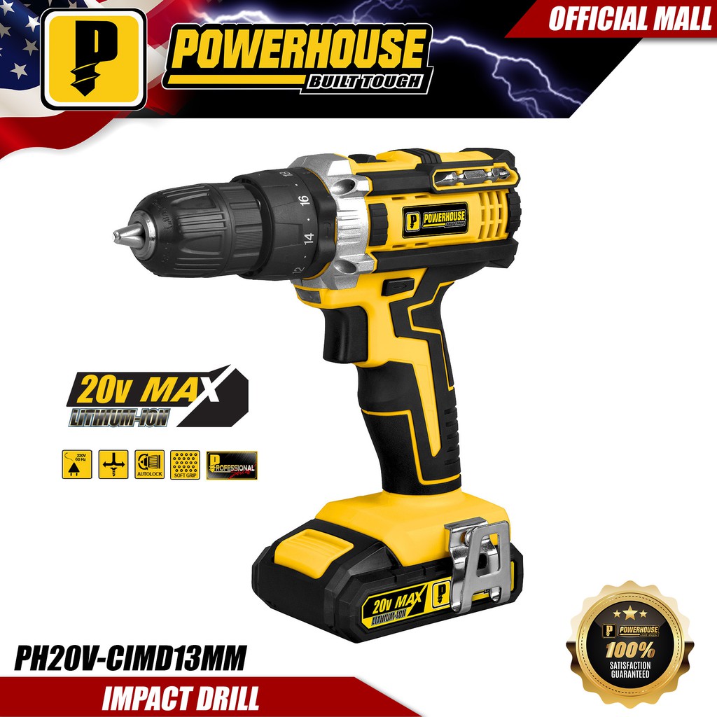 Powerhouse Cordless Impact Drill 20V 13mm PH20VCIMD13MM PHPT Shopee