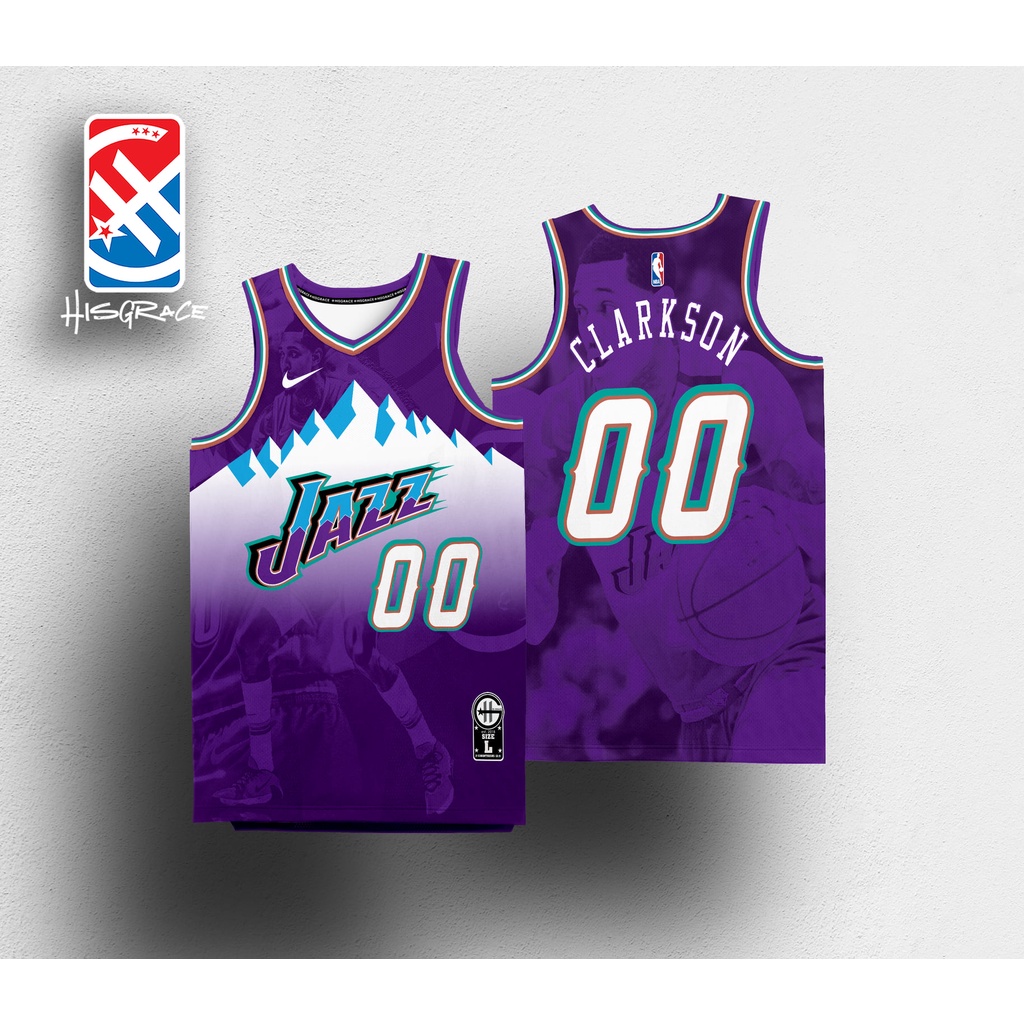 UTAH JAZZ RETRO CLARKSON AND STOCKTON HG CONCEPT JERSEY Shopee