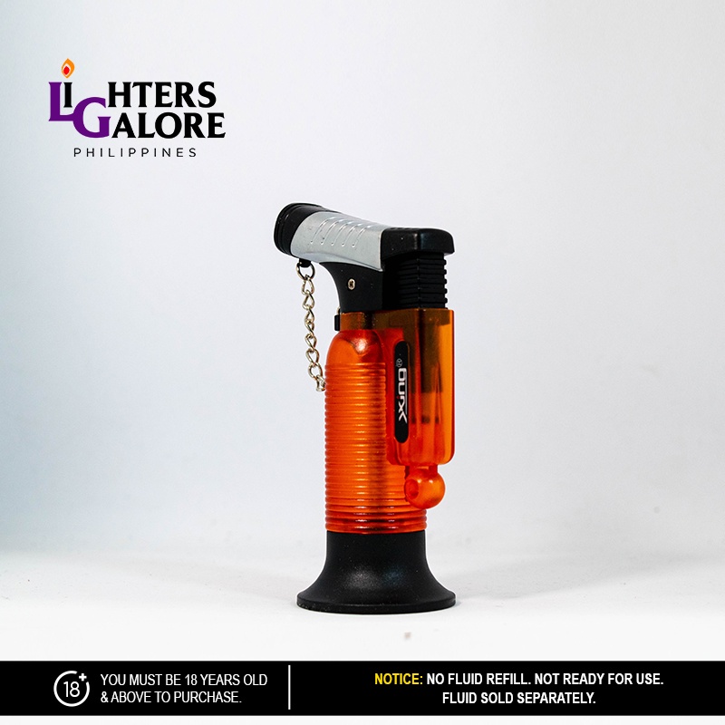 Lighters Galore DOUBLE TORCH 35 (XING TRANSPARENT STANDING ORANGE