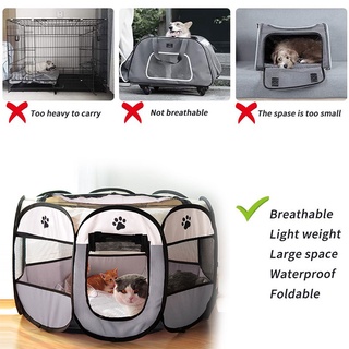 （Hot）Cat Delivery Room Folding Octagonal Pet Fence Pregnant Cat To Be Delivered Supplies Mother Cat #3
