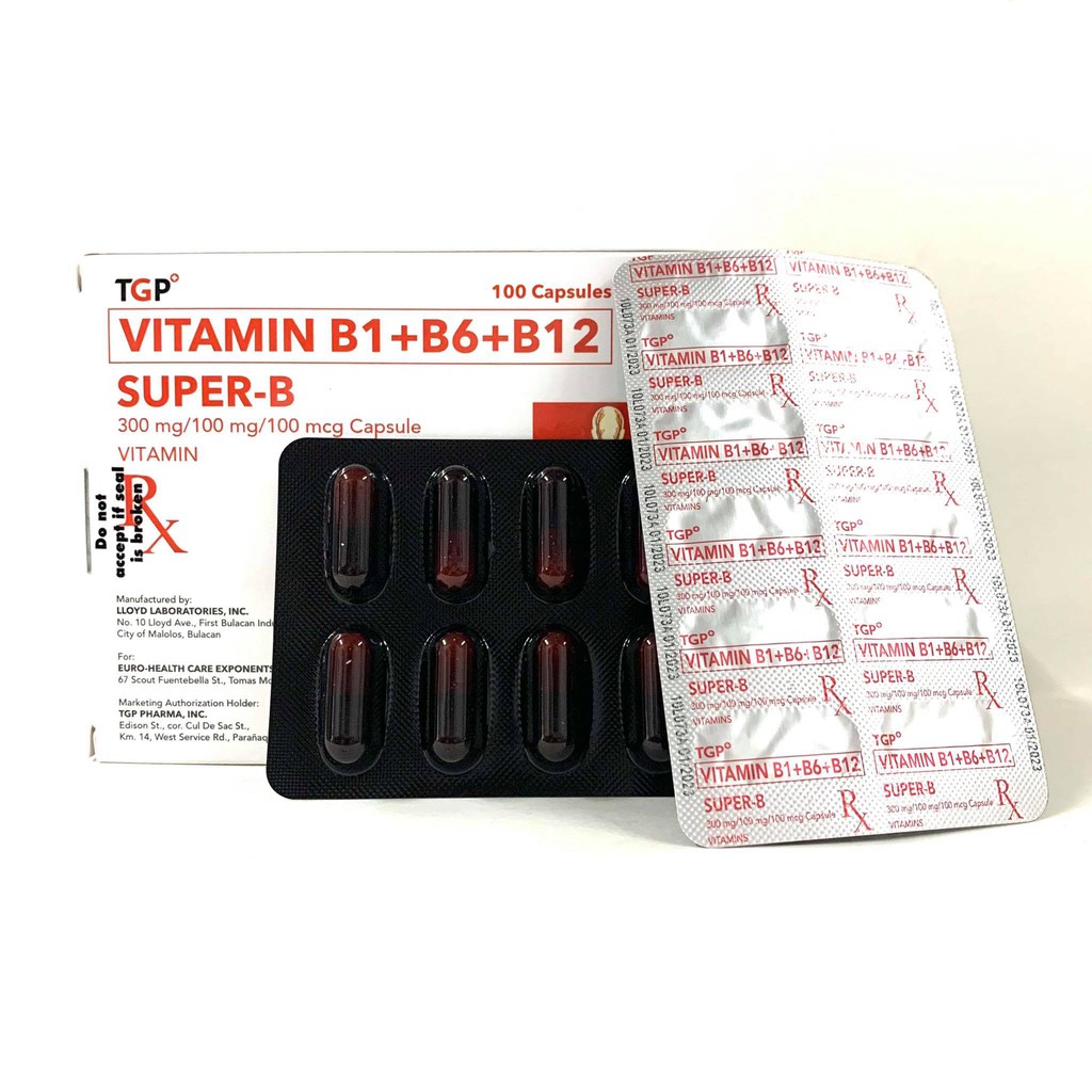 (Neurobion Forte Generic) Super B Vitamin B1 + B6 + B12 / 300mg / 100mg
