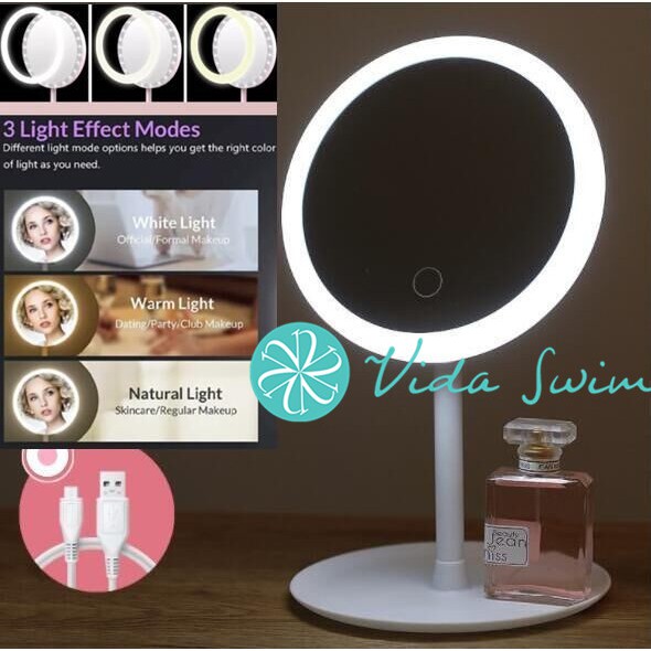 Led Makeup Mirror Rechargable Vanity, Desktop Vanity Mirror With Lights