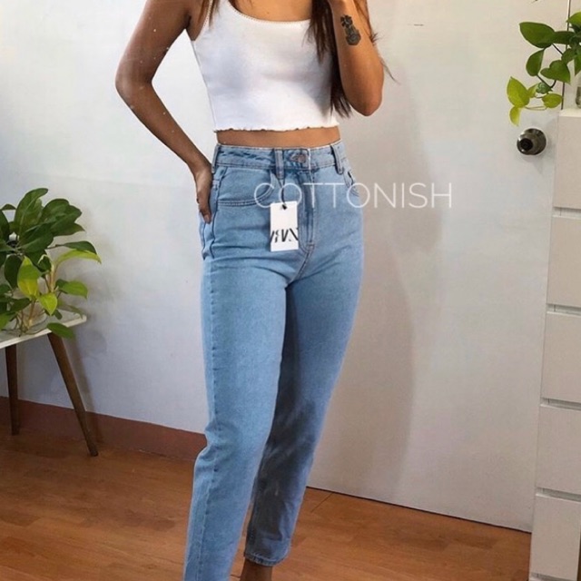 zara blue mom jeans