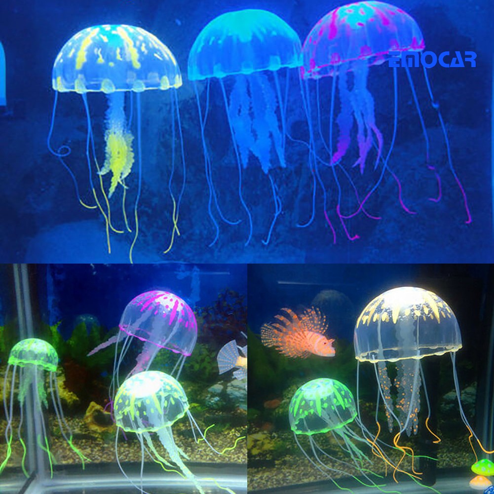 Glowing Luminous Artificial Jellyfish Aquarium Decoration Fish Tank Ornament #2