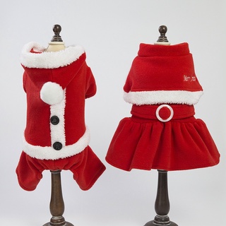 Pet Dog Christmas Style Clothings Dress Four Feet Shirts Autumn & Winter Warm Clothes For Small And Medium Dogs Puppy