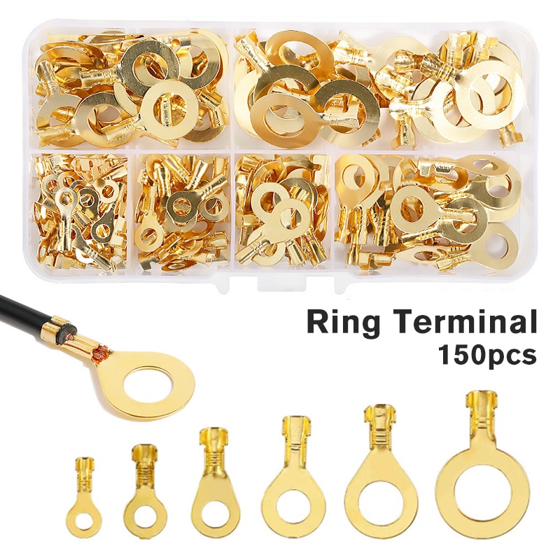150PCS Copper Ring Terminal Assortment Set M3M10 Ring Terminal