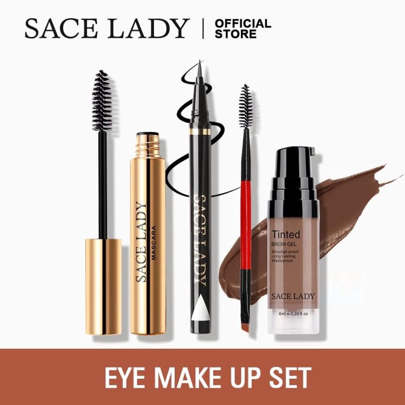 SACE LADY Eye Make Up Set Waterproof Mascara Liquid Eyeliner Eyebrow