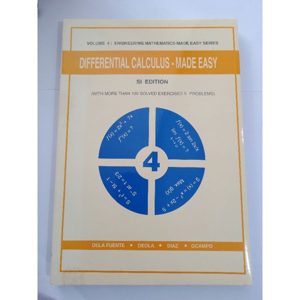 Differential CalculusMade Easy volume 4 By Dela Fuente Shopee