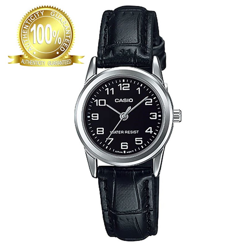 casio leather watch for ladies