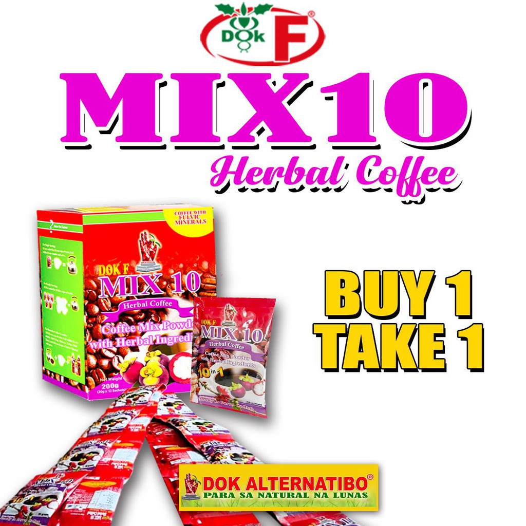 BUY 1 TAKE 1 PROMO Dok F Mix 10 Herbal Coffee RED (ED) Shopee Philippines