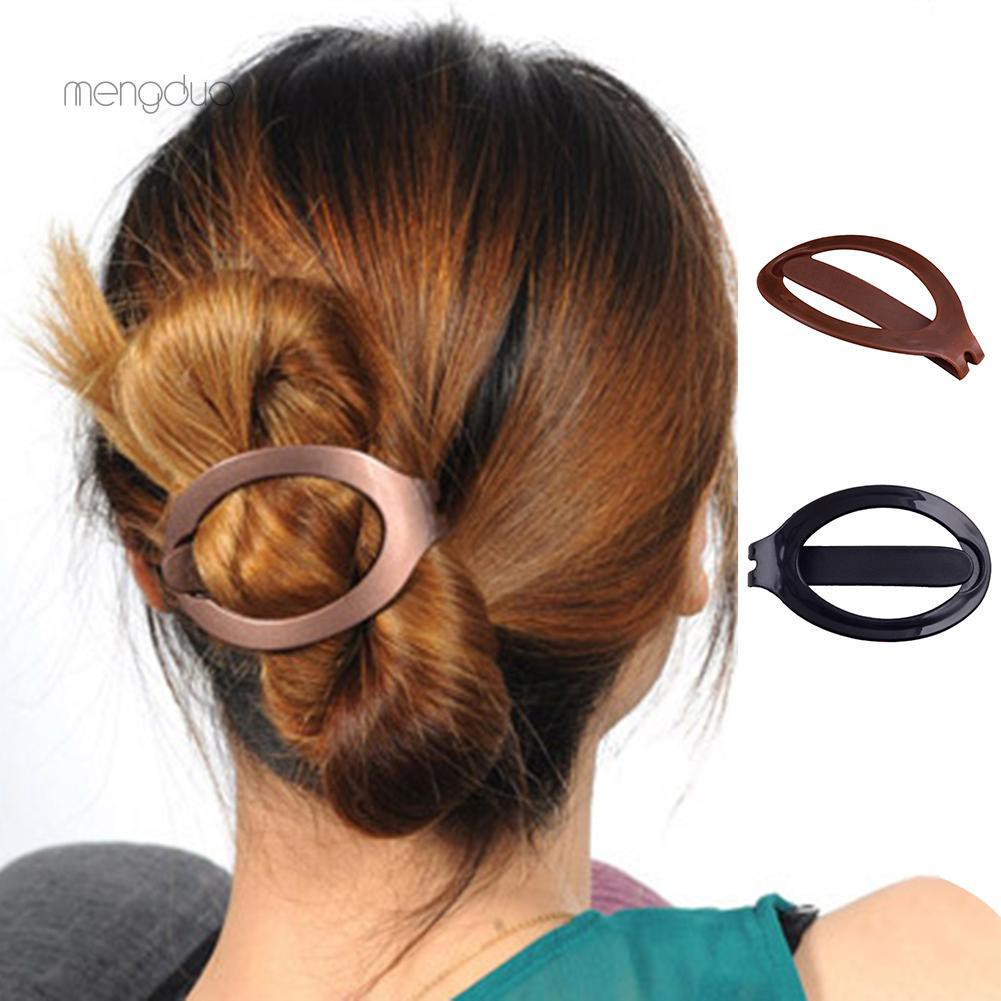 Meng Fashion Women Girls Soft Plastic Hair Updo Clip Bun Maker