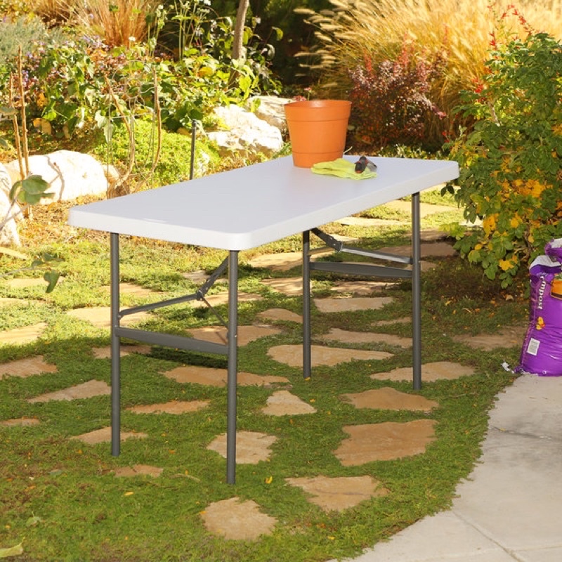 Lifetime USA Multipurpose White Granite Plastic 4ft Folding Table
