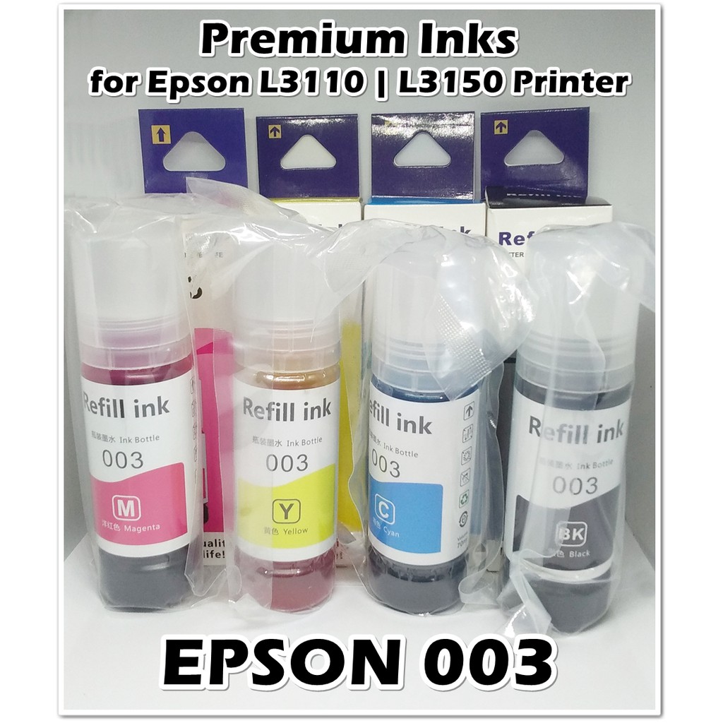 Epson 003 Premium Dye Ink Refill 70ml Compatible For Epson L3110 L3116 L5190 Printer Shopee 5409