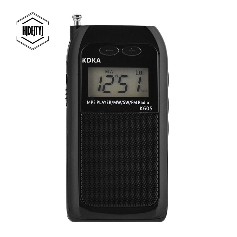 Black Retekess TR103 Mini Shortwave Radio FM/MW/SW Digital Tuning Radio MP3 Player with Rechargeable Battery