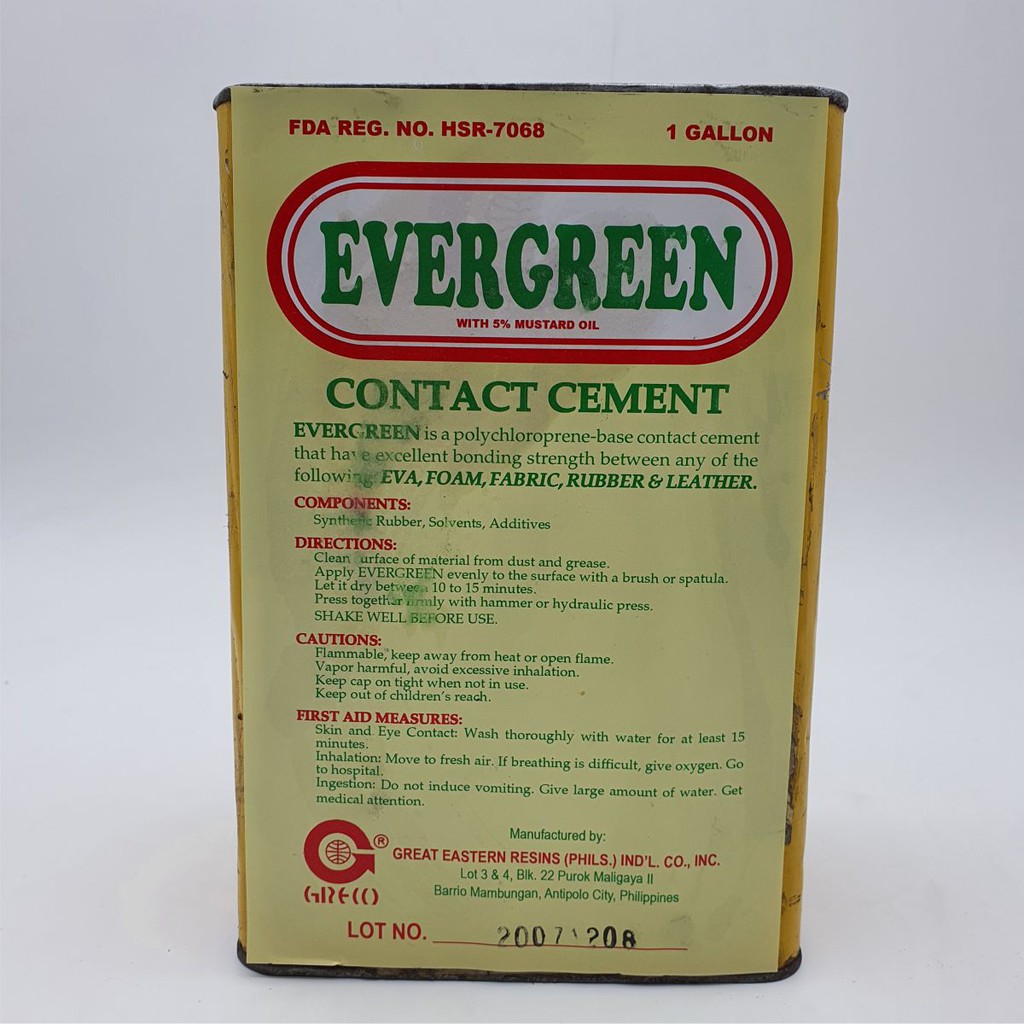 Contact Cement Adhesive 1gal Greco Evergreen Shopee Philippines