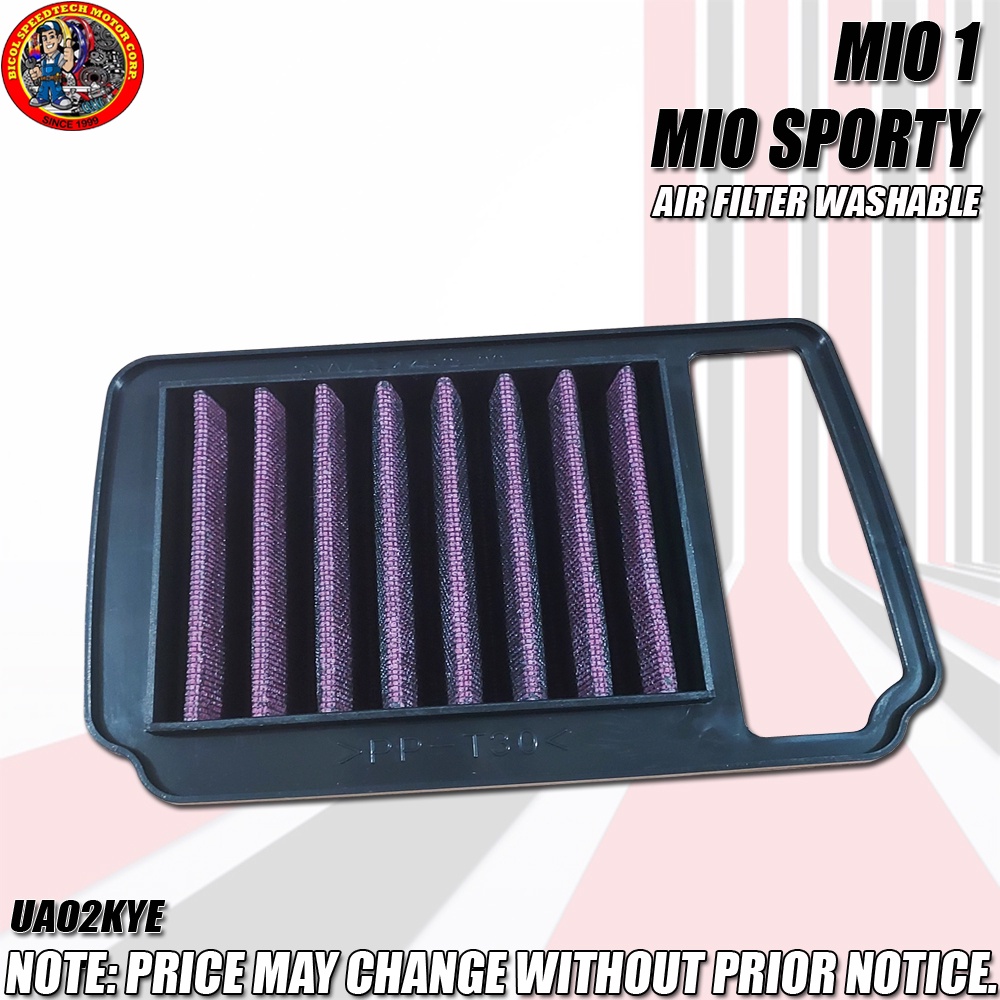 MIO 1/MIO SPORTY AIR FILTER WASHABLE (UA02KYE) Shopee Philippines