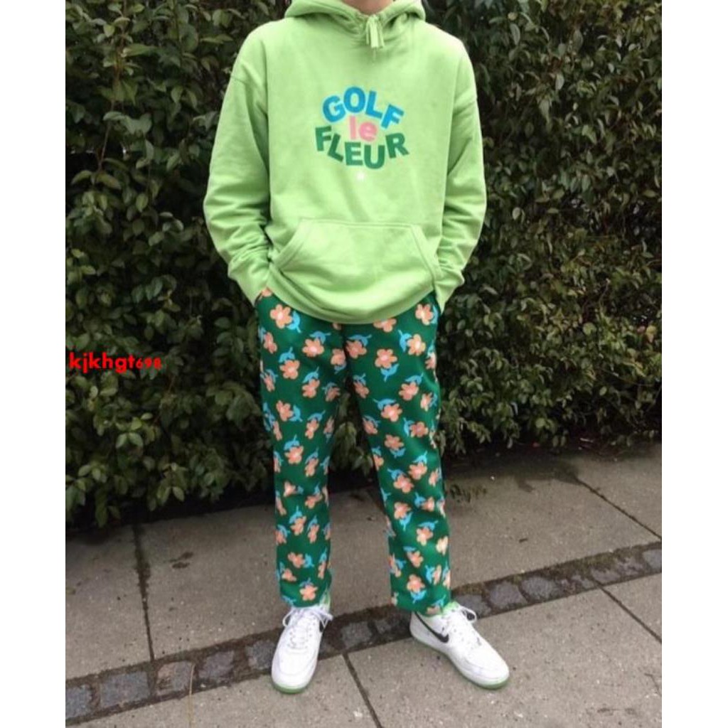 green sweatpants