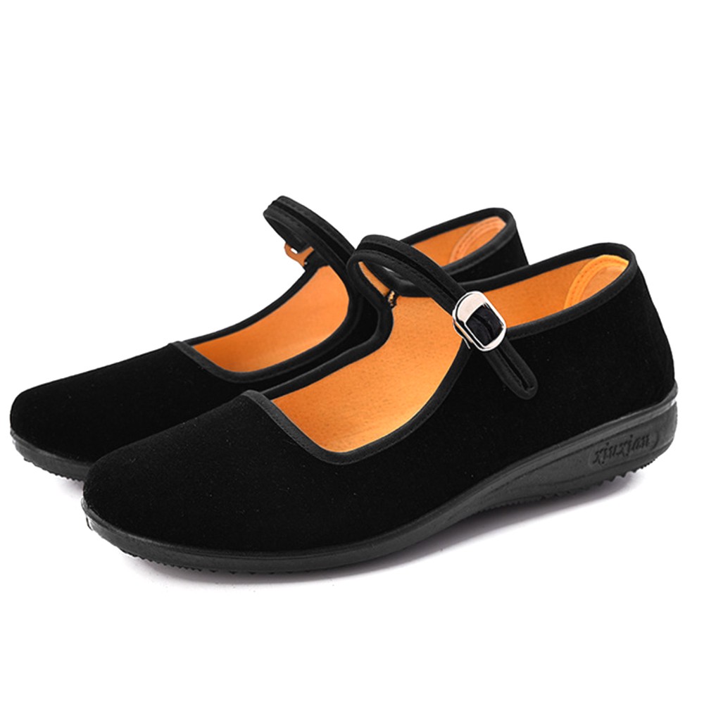 chinese mary jane velvet shoes
