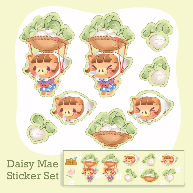 Animal Crossing Daisy Mae Turnip Glossy Single Sticker