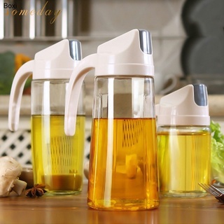 630ml Portable Kitchen Glass Oil Can & Cruet Bottle Condiment Dispenser Storage Tank