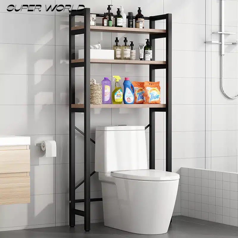 3 Tiers Bathroom Shelves Rack Toilet Cabinet Shelf Space Saver Rack ...