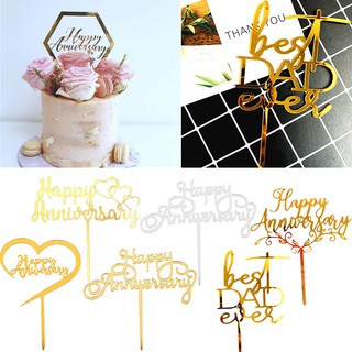 Valentines Day Happy Anniversary Cake Topper Happy Birthday Valentines Decorations Acrylic Cake Topper Party Decorations #2