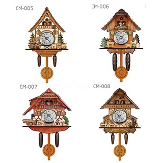 Wooden Cuckoo Wall Clock Bird Time Bell Swing Alarm Wl