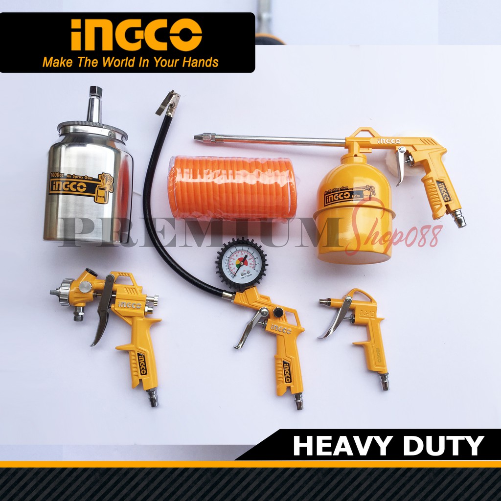 INGCO Air Tool Set 5Pcs AKT00513 Spray Washing Tire Inflating Blow Gun