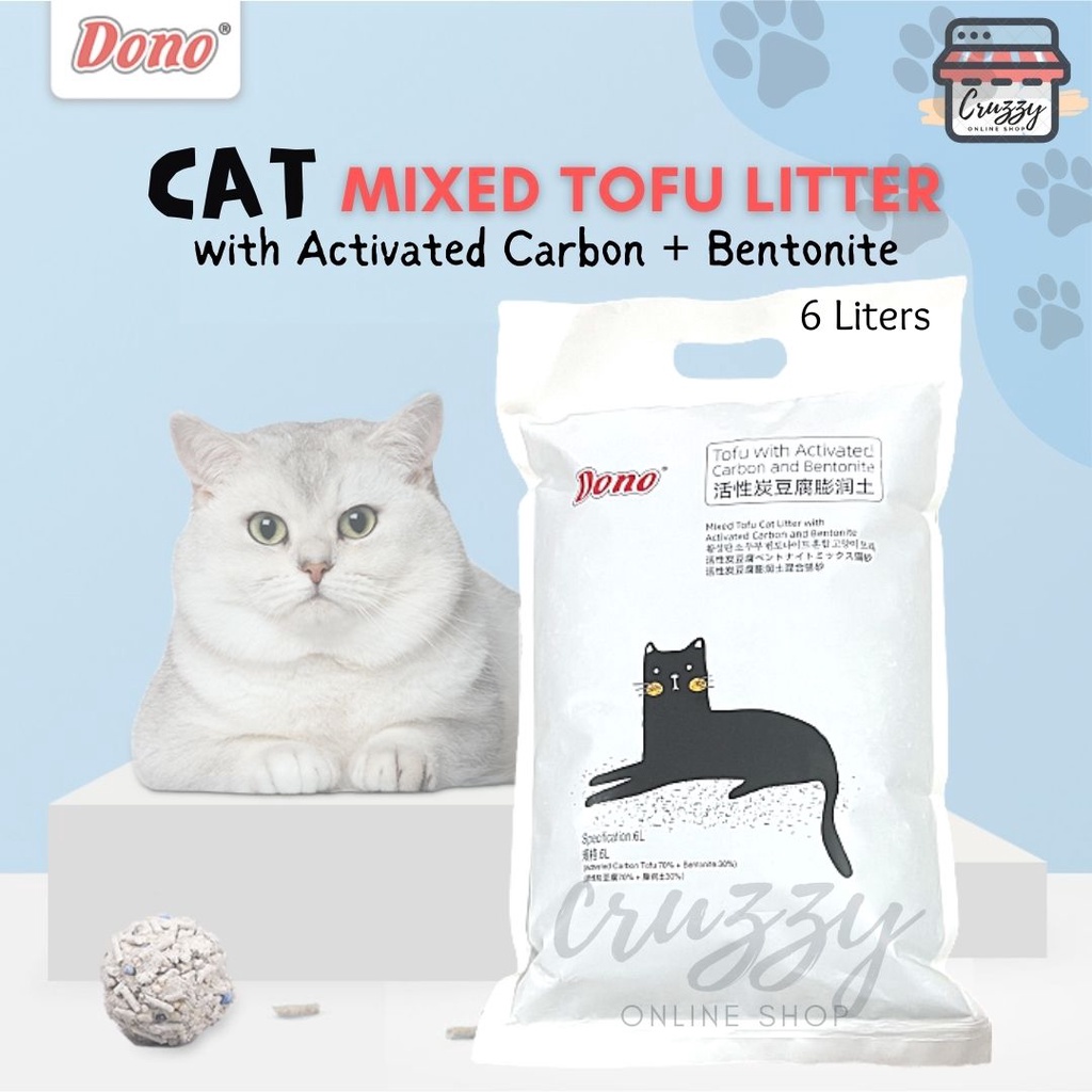 Dono Mixed Tofu Cat Litter with Activated Carbon and Bentonite 6L