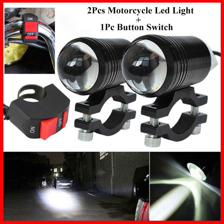 2Pcs Mini Driving Light Motorcycle Bright Fog Lights Led Headlight Spot ...