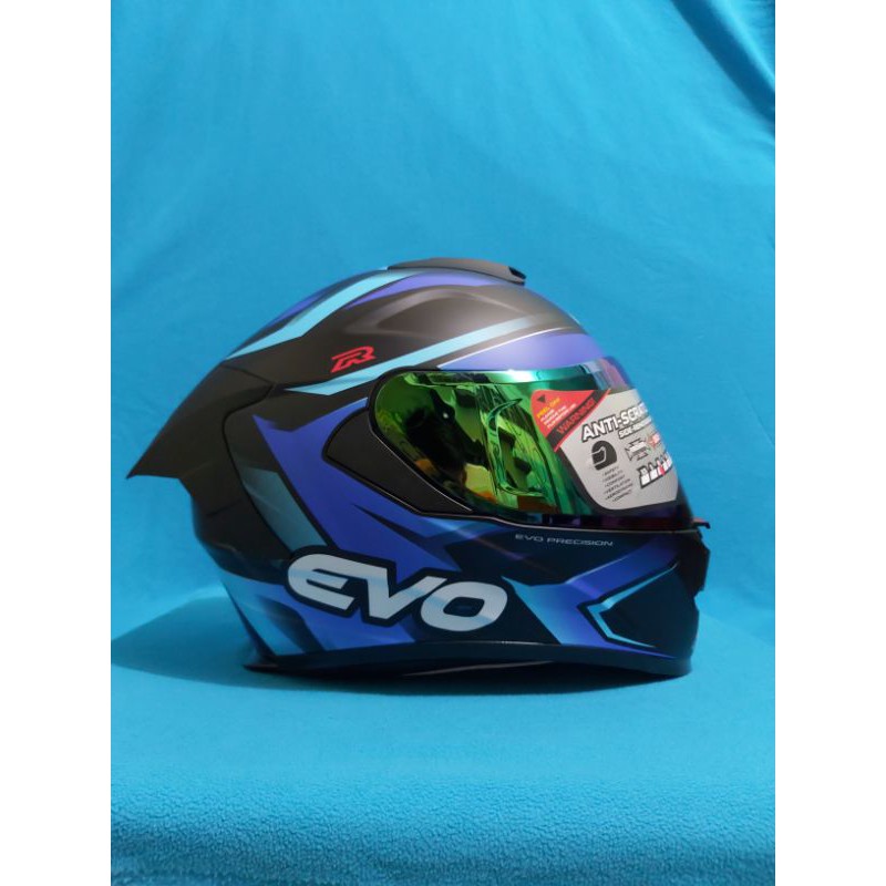 Evo Gt Pro Renegade One Blue Full Face Dual Visor Irridium Lense Shopee Philippines